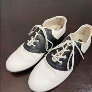 Black and White Lace-Up Shoes